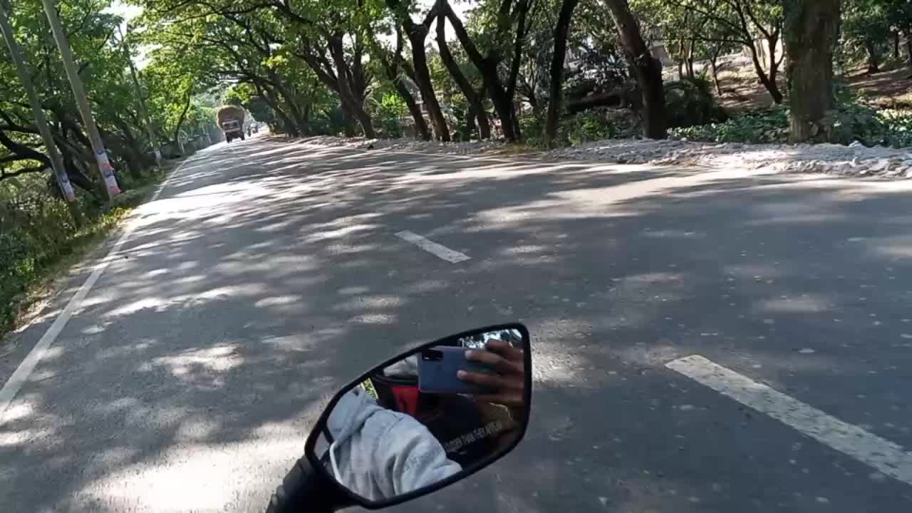 Bike riding on a road