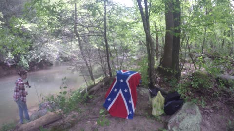 Unknowing Wife snagged while I'm showing off my Rebel flag