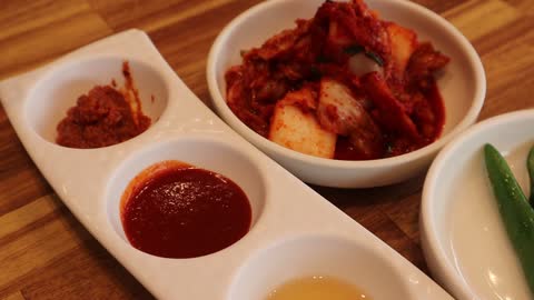 Kimchi and sauces