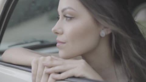 beautiful girl in car