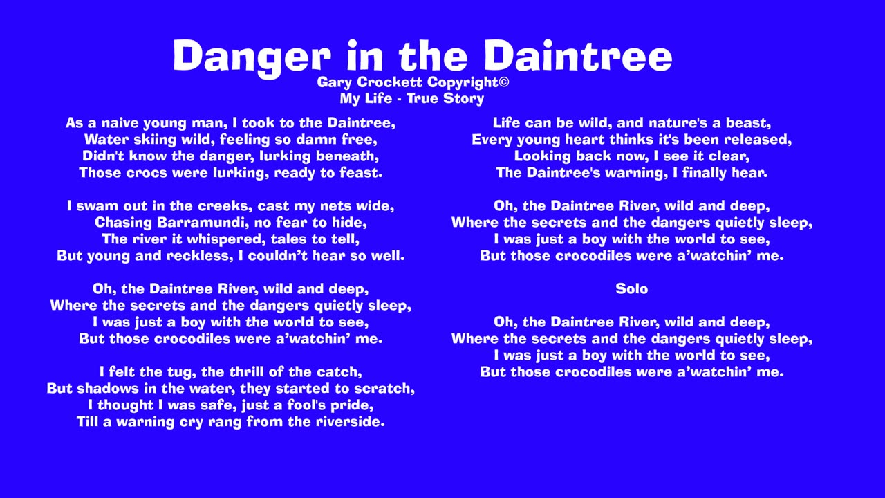 Danger In The Daintree Song