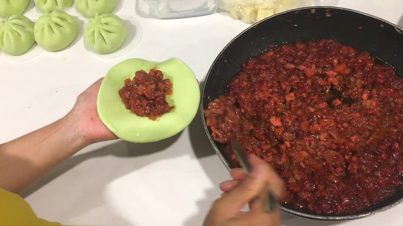 Bánh Bao Nhân Thịt - Phô Mai - Ăn Kiêng - Ăn Chay - Dumplings - Cheese - Vegetarian