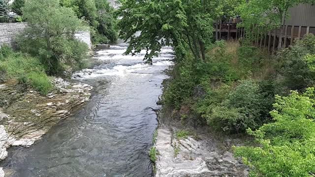 Filming the beautiful river from the bridge