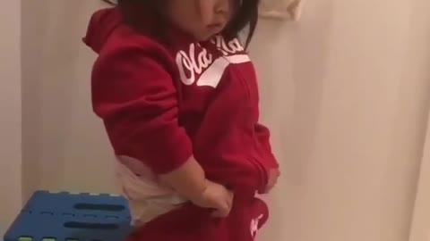 Adorable Baby Girl Can Get Dressed By Herself