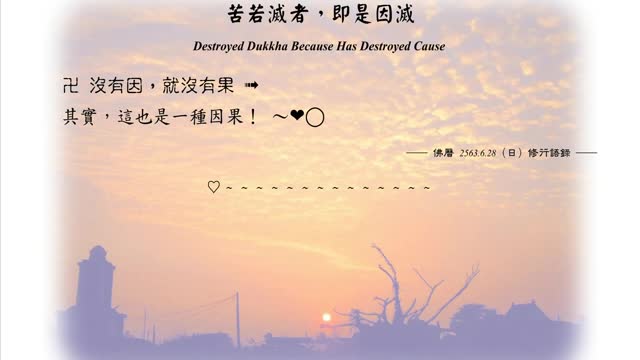 095【沒有因，就沒有果】630628