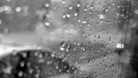 Bus and raindrops