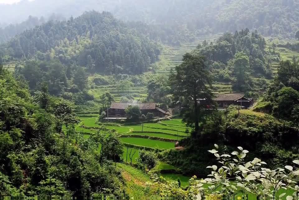 Beautiful mountain village scenery
