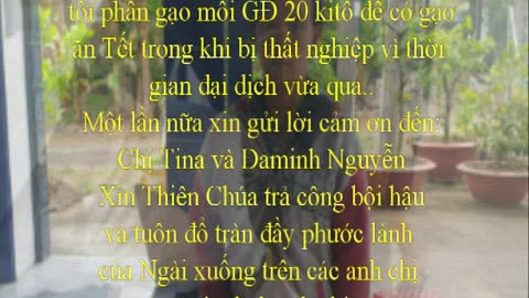 Phát Gạo lần 06 cho người nghèo ngày 8 tháng giêng năm 2023, Lời Cảm ơn.