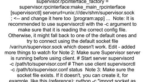 supervisorsock refused connection in docker container