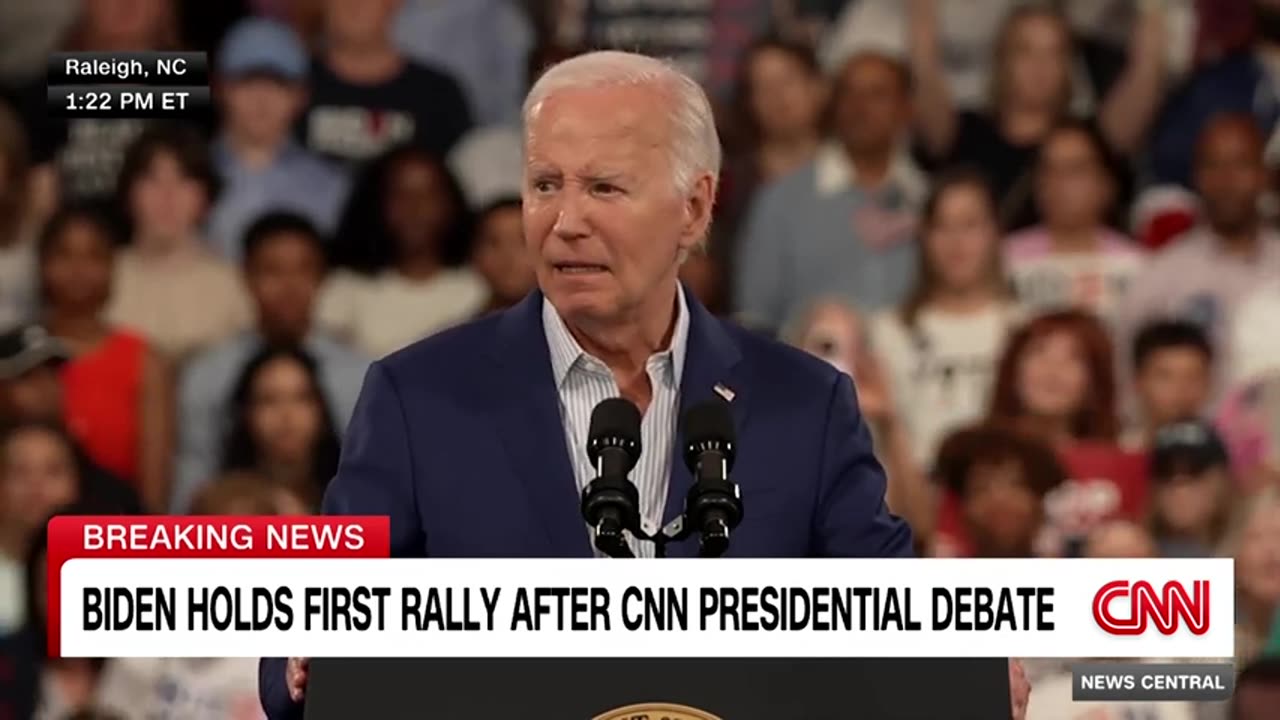 See Biden's fiery speech after shaky debate performance