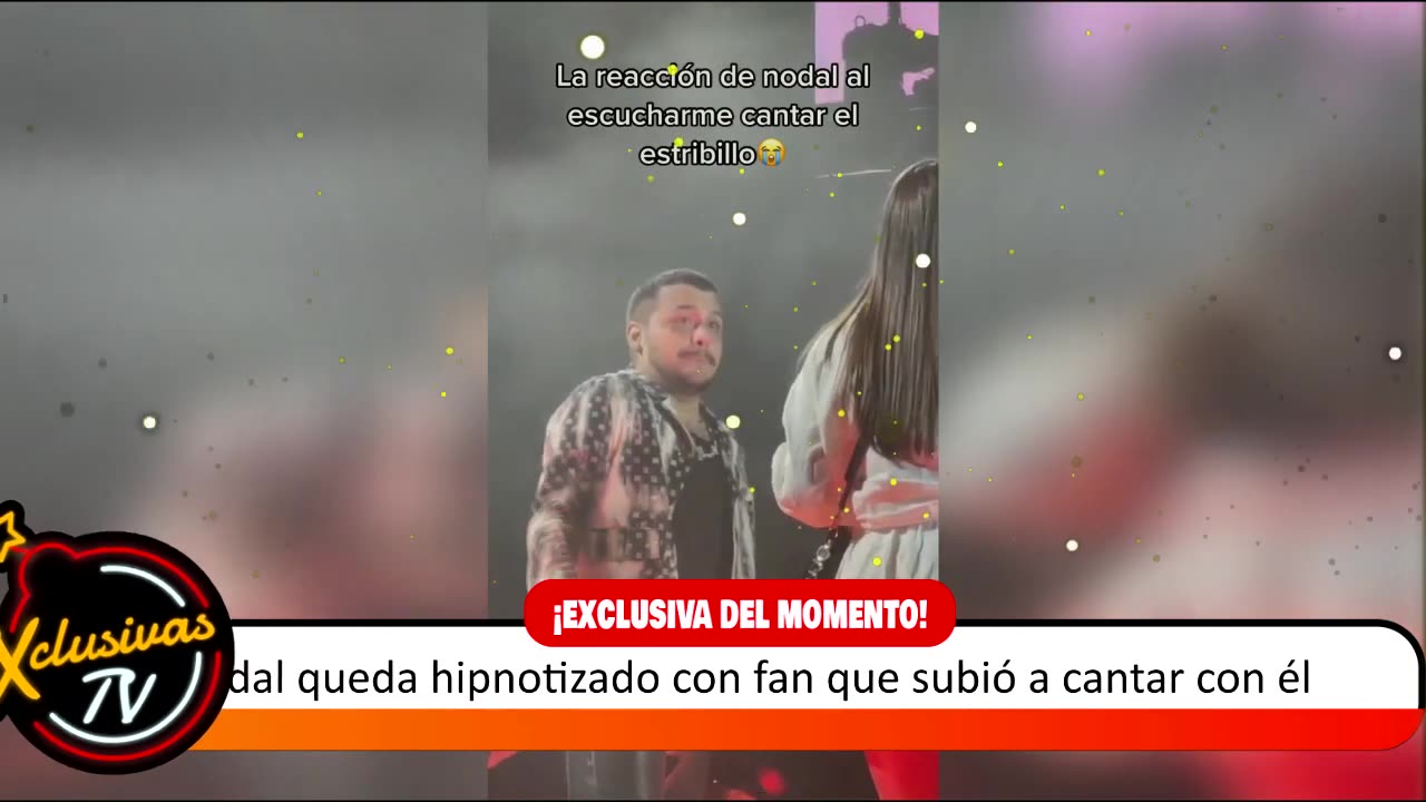 Christian Nodal queda hipnotizado con fan que subió a cantar con él