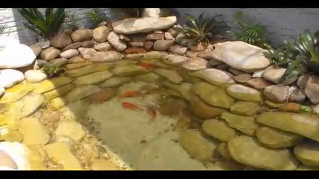 Ornamental lake made of stones