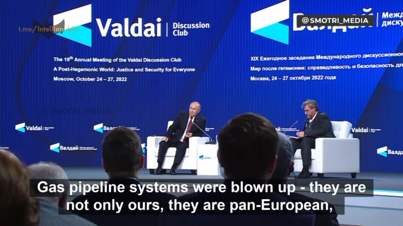 Putin - Gas pipeline systems were blown up