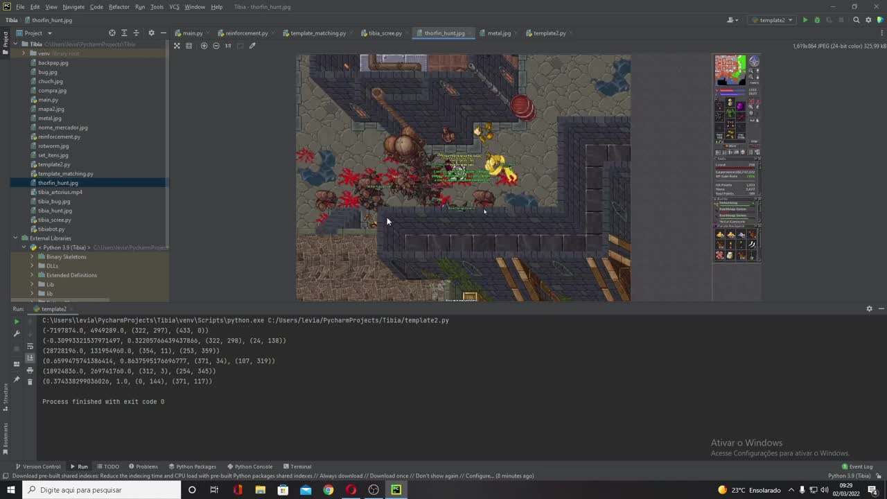 InteligĂȘncia Artificial nos Games: Usando Template Matching no Tibia