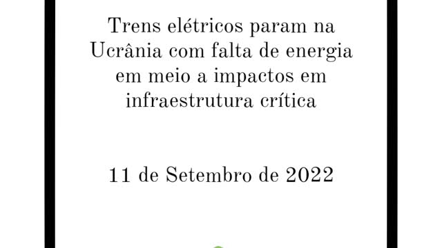 Trens elétricos param na Ucrânia com falta de energia