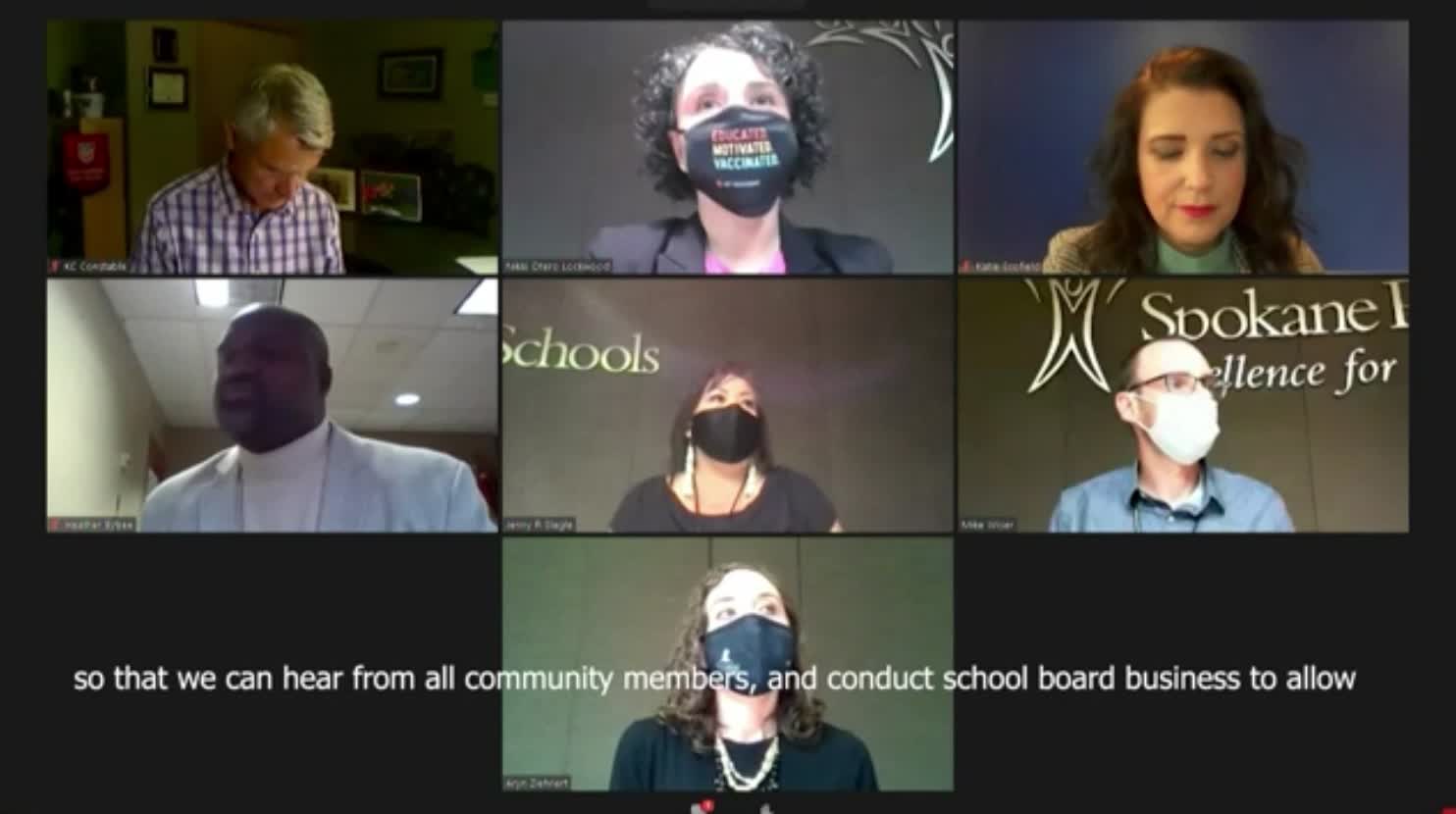 Spokane school board meeting ends after people say they will not wear masks.