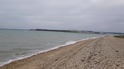 View and sound of the waves hitting the shore.