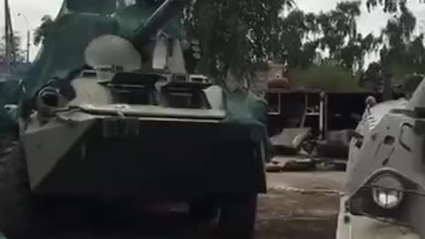 Ukrainian Drives Away in a Russian NONA Heavy Gun