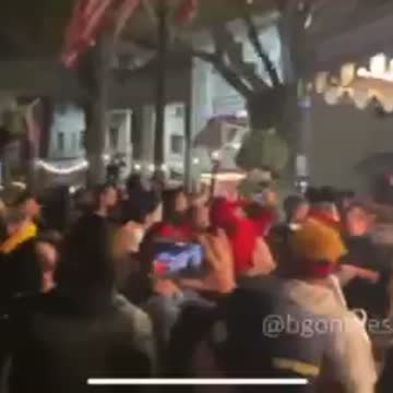 Proud Boys chase BLM/ANTIFA off, now Patriots sing National Anthem