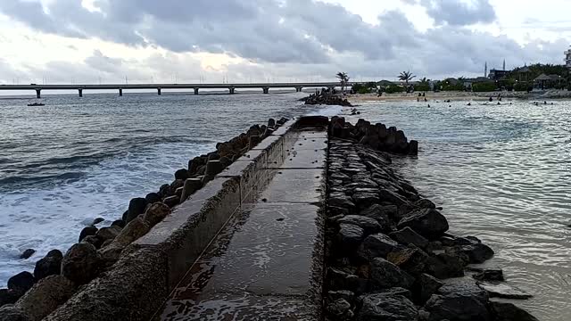 Male artificial beach beautiful view