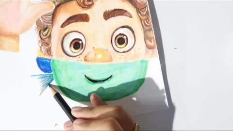 Luca Disney Pixar drawing