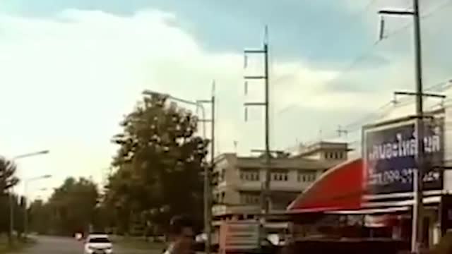 A Motor Bike Suddenly Hit The Back Of Car Cam #Shorts