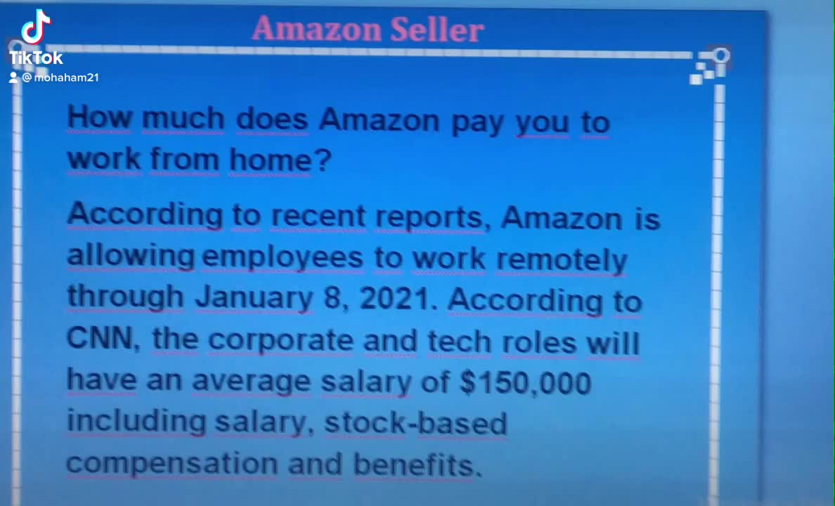 How much does Amazon pay you to work from home?