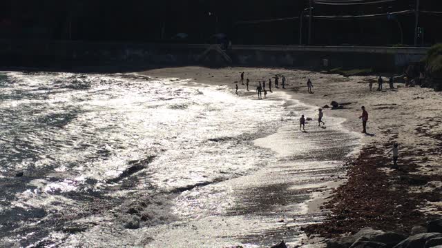 Backlit beach