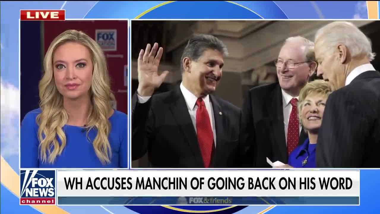 Manchin rejecting Biden's disastrous president :kay leigh McEnany.