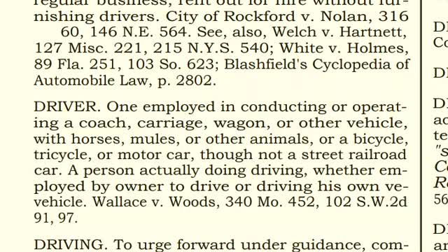 Definition of driver, vehicle, conveyance