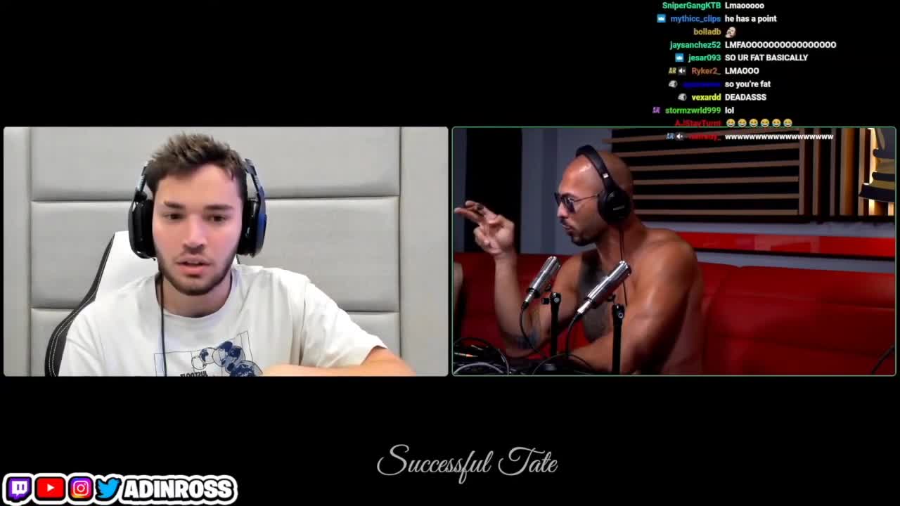 Adin Ross gets called a SOYBOY by Andrew Tate Funny moment