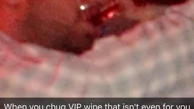 Music guy at nightclub chugs red wine