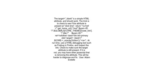 Open a link in new tab, not working target=&#39;_blank&#39;