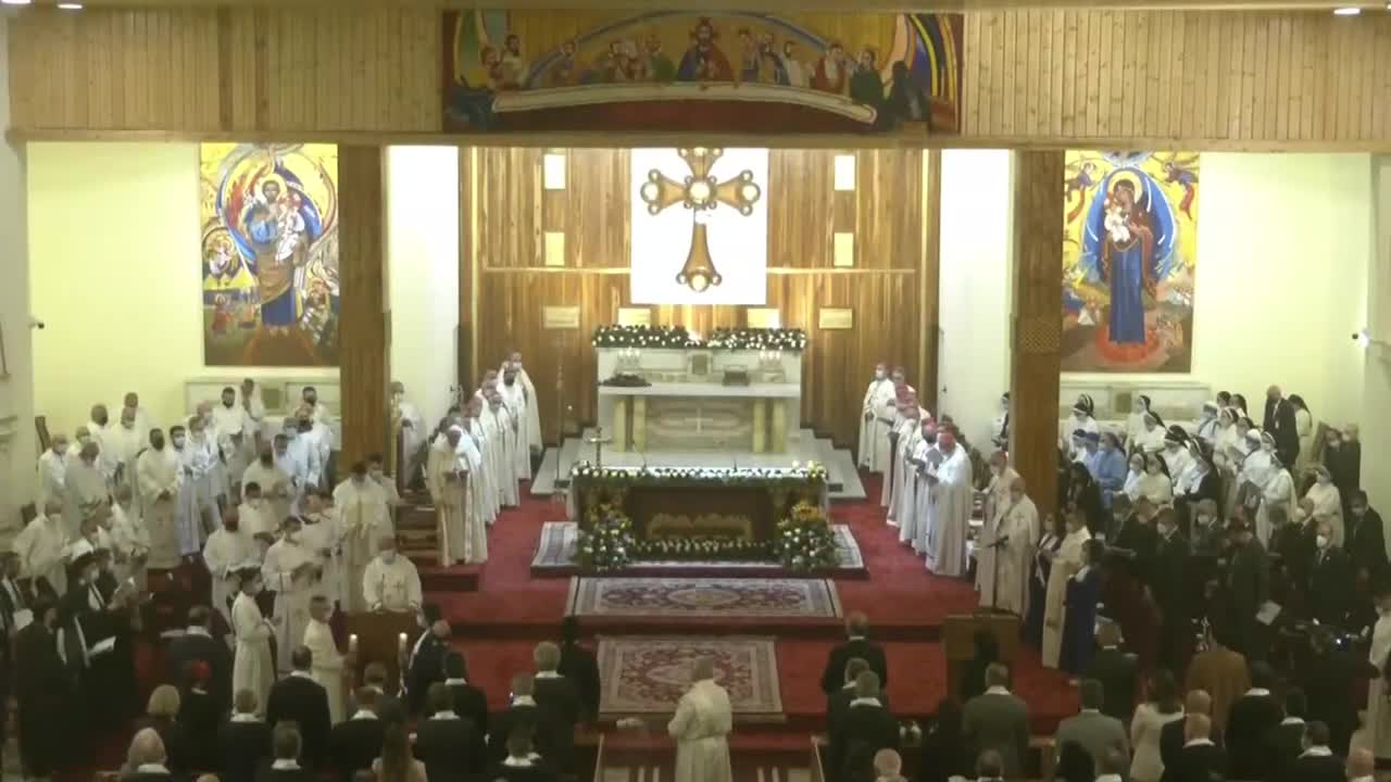 Papst Franziskus im Irak - Heilige Messe in der chaldäischen St.-Josefs-Kathedrale in Bagdad.