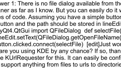 PyQt4 File select widget