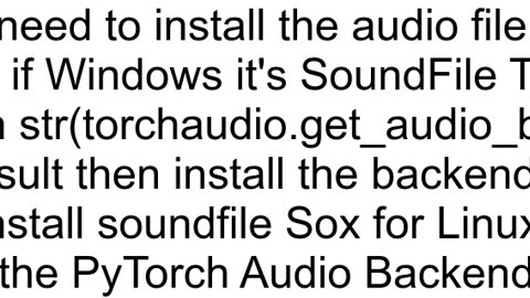 cannot import torch audio 39 No audio backend is available39