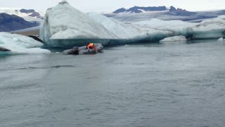 Stealing an Iceberg at Glacier Lagoon Iceland