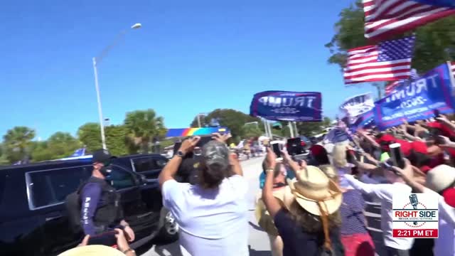 Donald Trump Cheered Palm Beach Florida on Presidents Day 2021