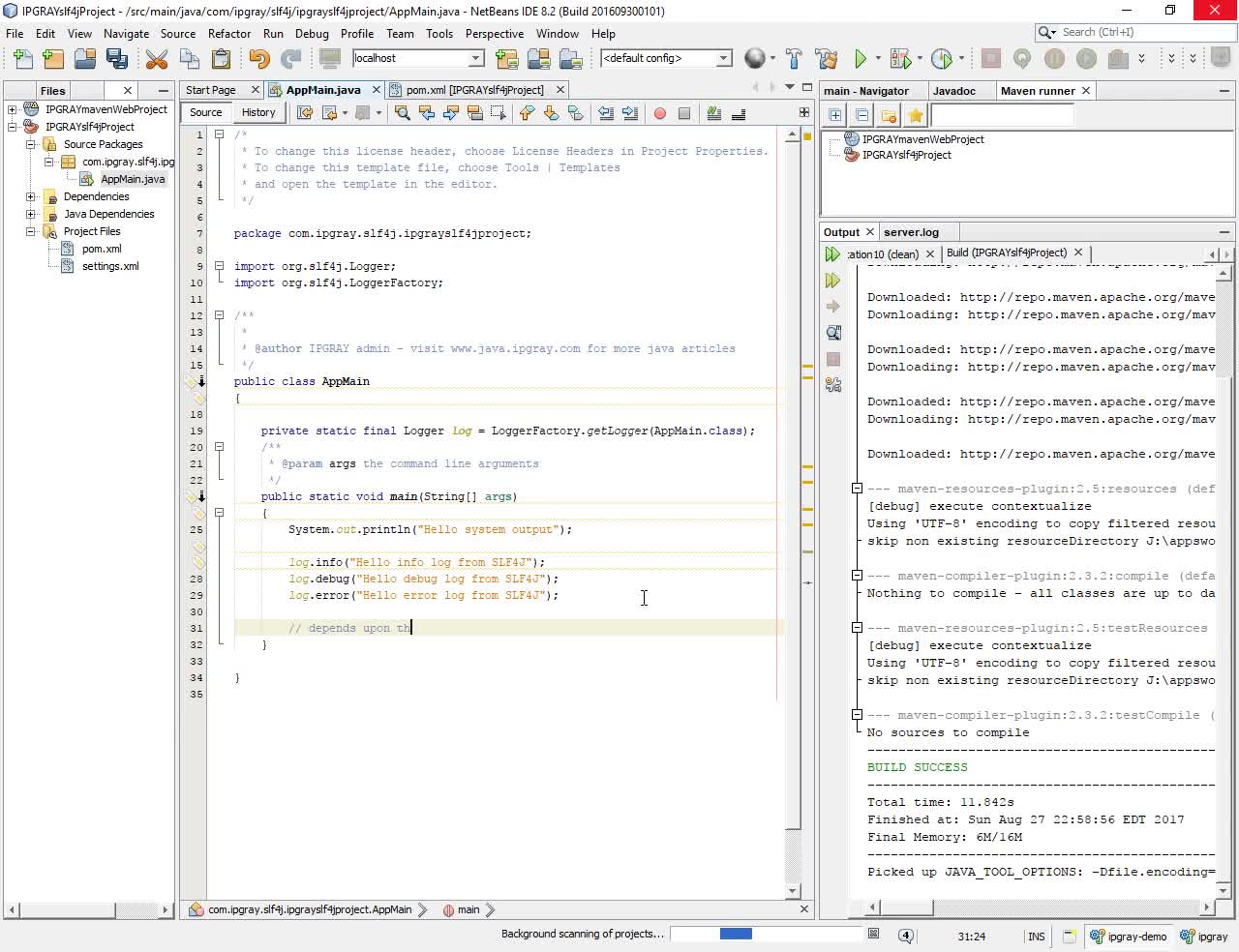 IPGraySpace: How to configure SLF4J in java app