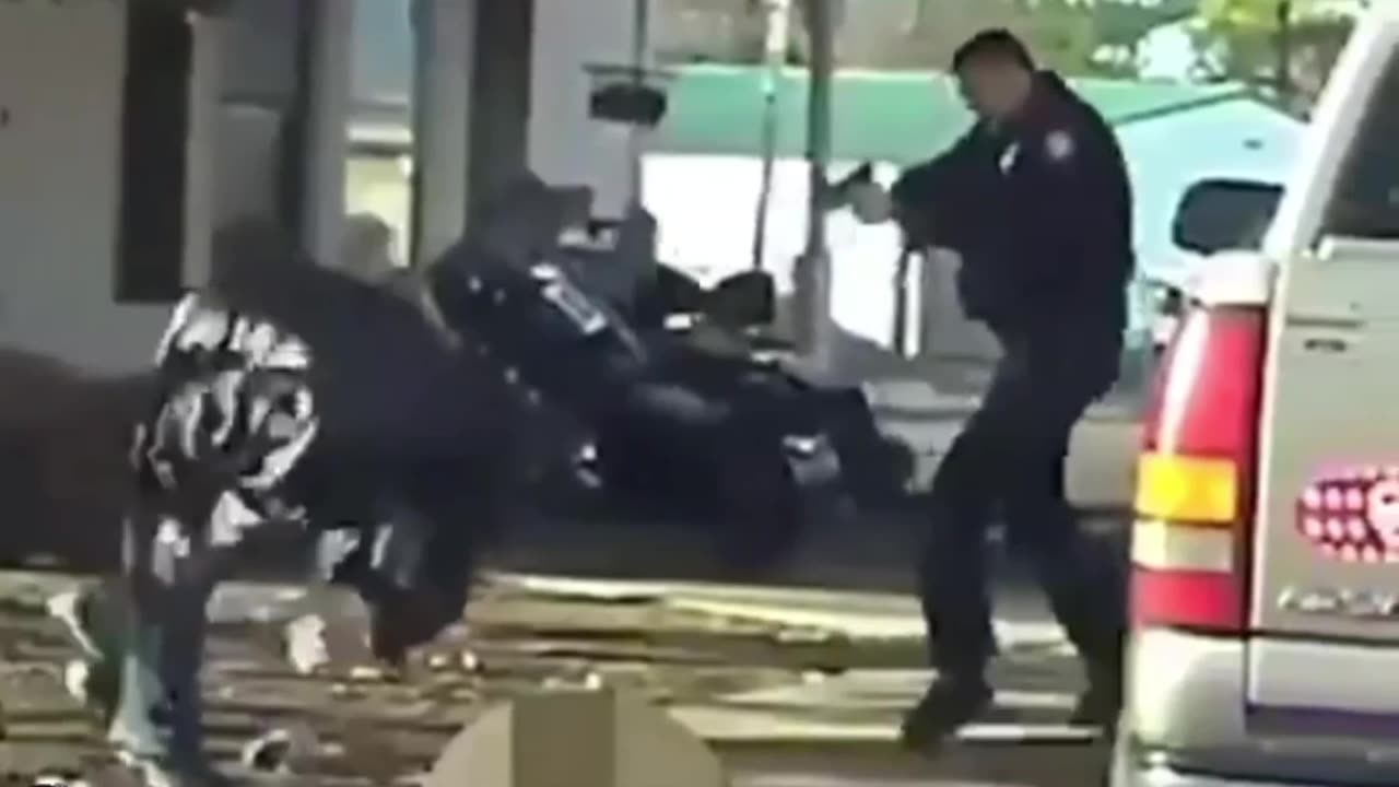 Coward pulls out his pistol on a cop and finds out