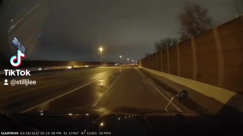 Close call Semi almost crushed car