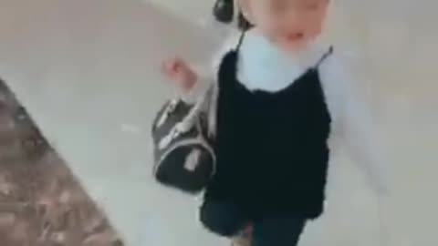 Cute baby at airport