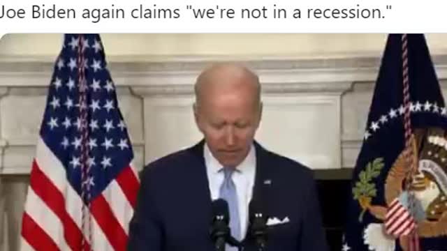 Joe Biden again claims "we're not in a recession." RECESSION Second Quarter GDP comes in at negative 0.9%. Biden just out right lied to your face