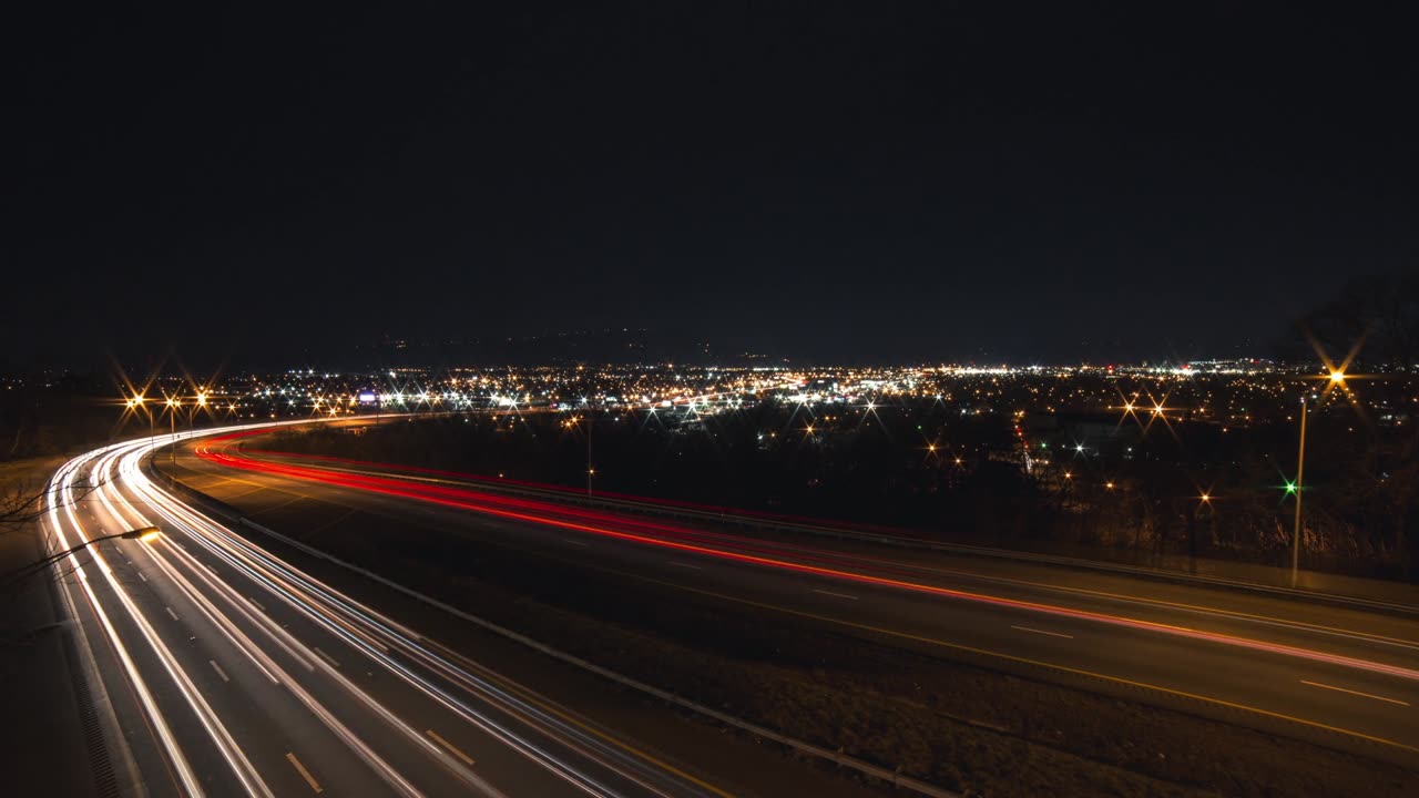 Timelapse of Car Lights in Motion