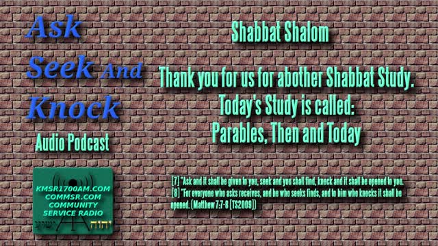 Parables, Then and Today Shabbat Audio Podcast