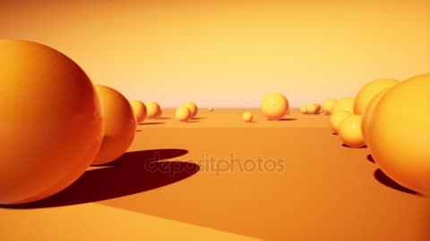 Abstract 3D animation- yellow ball