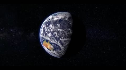 Earth rotating in outer space