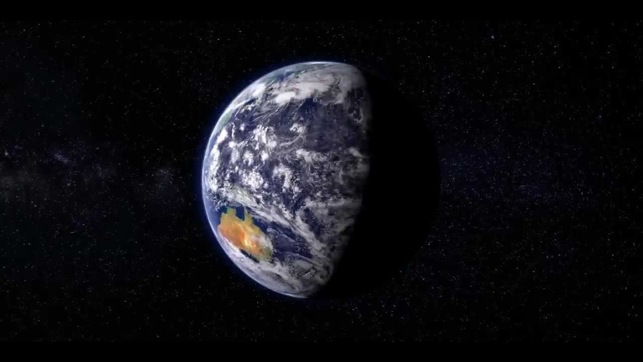 Earth rotating in outer space