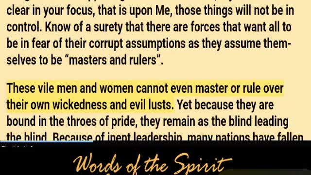 Words of the Spirit. Aug 16 2022