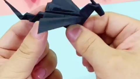 Lifehack dragon made of origami paper